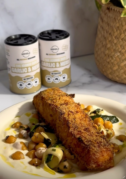 Mingle Garlic & Herb Crusted Salmon Delight