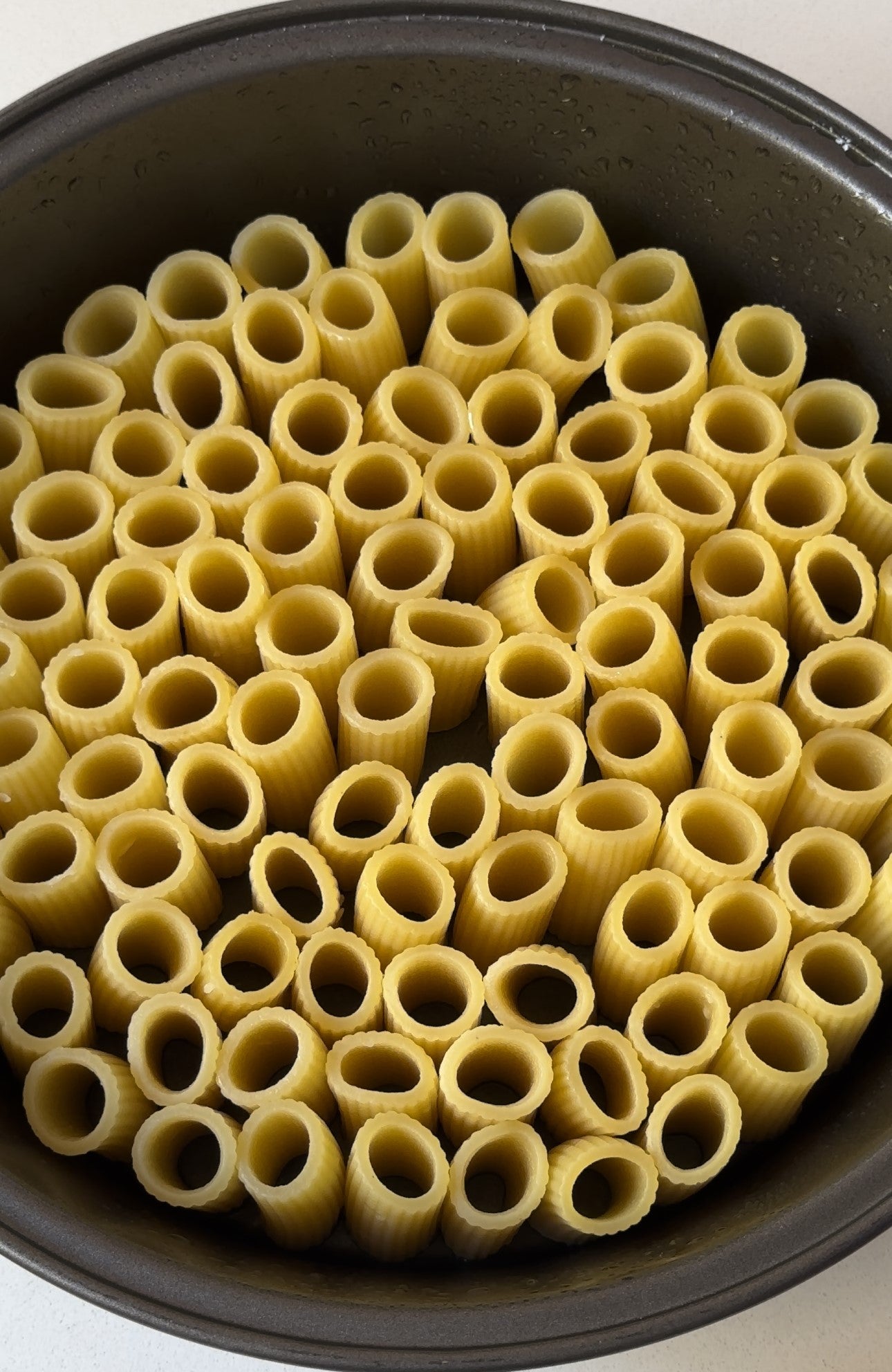 Top down view of pasta for pasta bake recipe