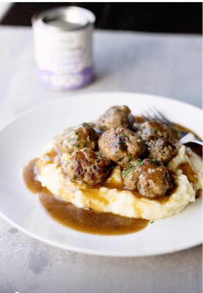 Comfort Deluxe with Mingle's Umami Meatballs & Creamy Mash