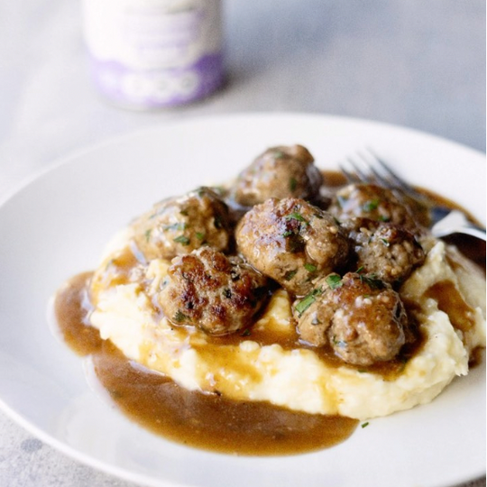 Comfort Deluxe with Mingle's Umami Meatballs & Creamy Mash