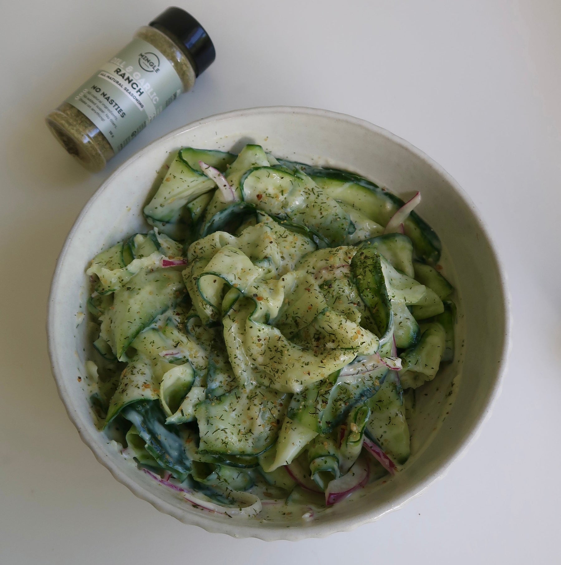 Creamy Dill & Garlic Cucumber Salad