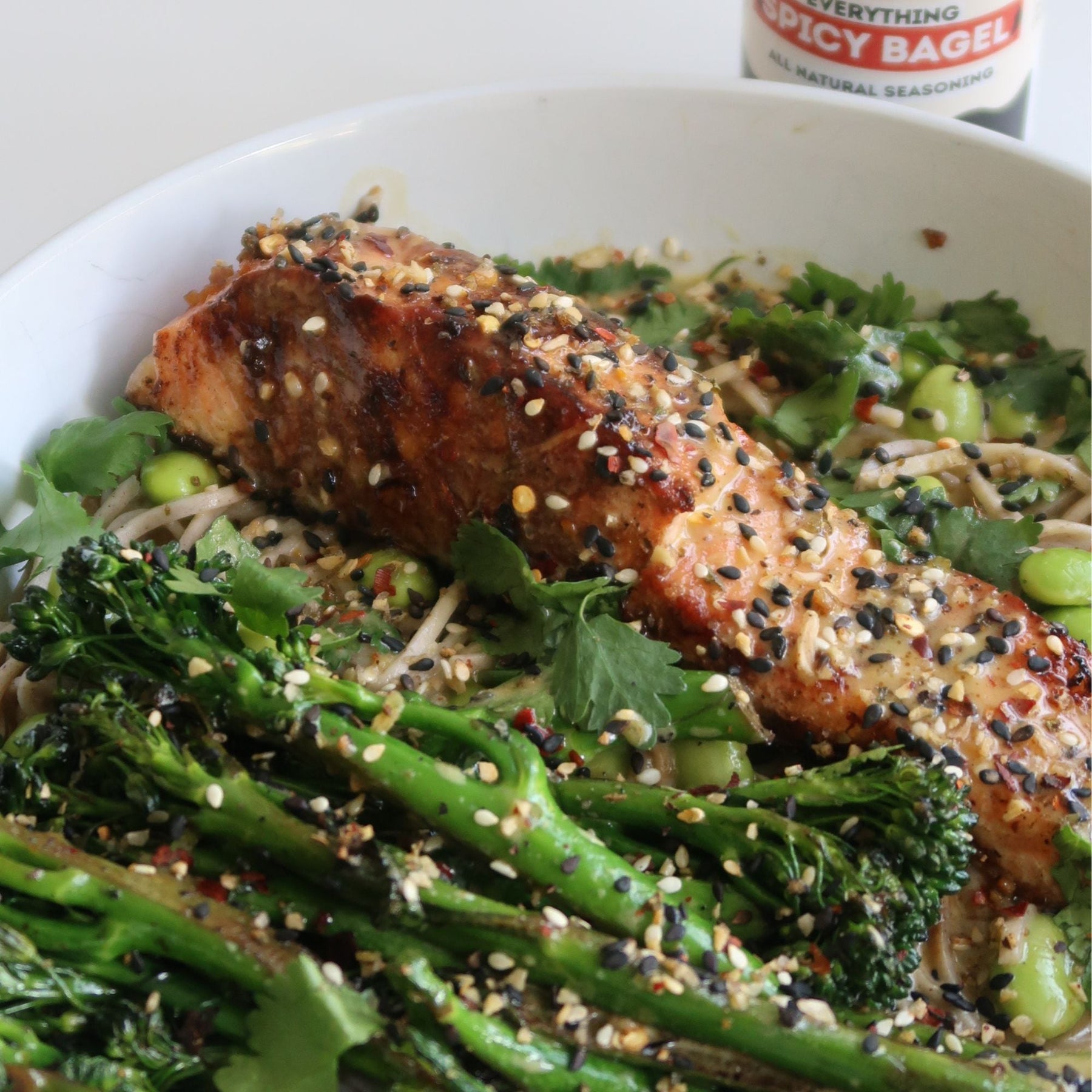 Spicy Salmon Soba Noodle Bowl