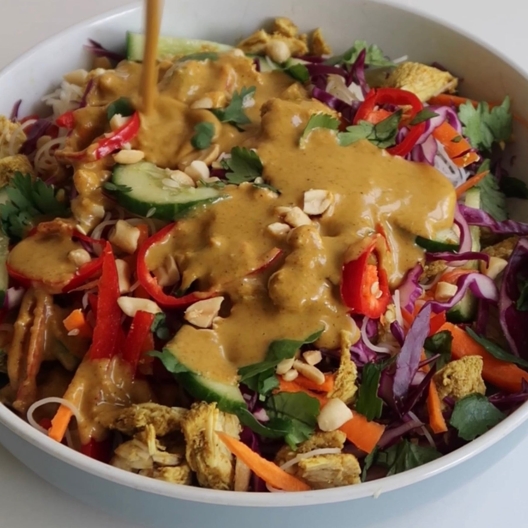 Satay Chicken Noodle Salad