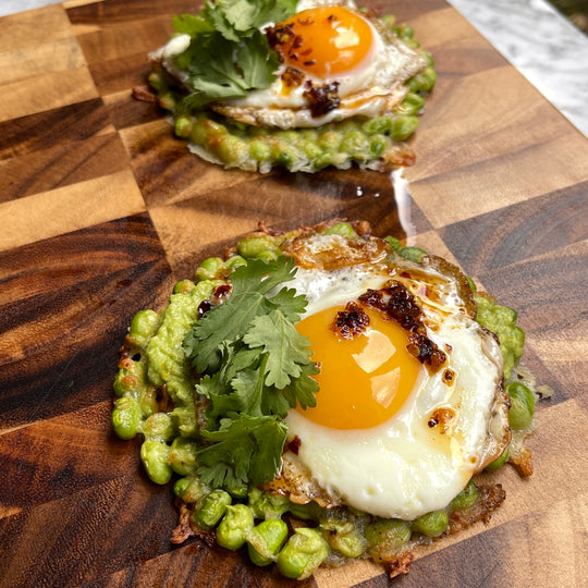 Crispy Edamame Breakfast Tacos