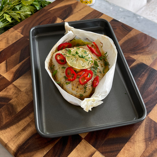 Lemon Pepper Baked Fish Boat
