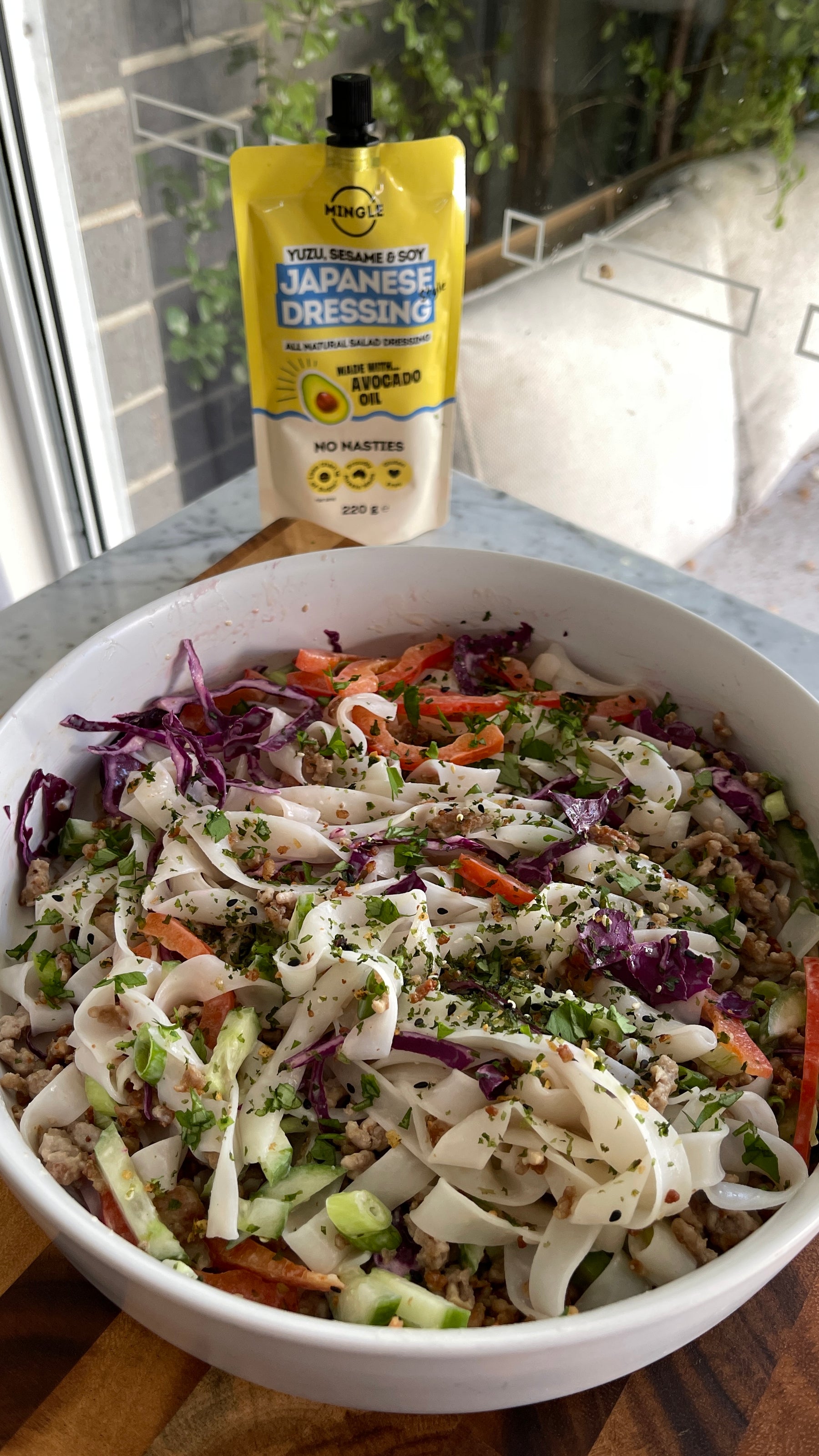 Crispy Pork Rice Noodle Salad