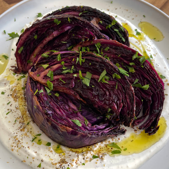 Roasted Balsamic Purple Cabbage