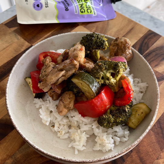 Balsamic Chicken Veggie Traybake