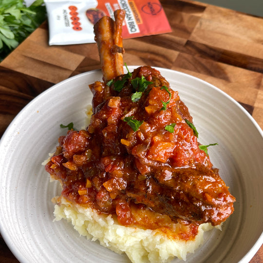 Slow Cooked Moroccan Lamb Shanks