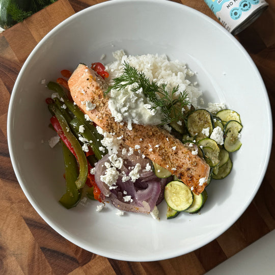 Greek Salmon Tray Bake Bowl
