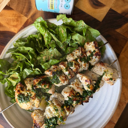 Greek Garlic Chicken Skewers