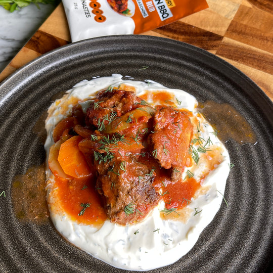 One Dish Moroccan Beef and Veggie Stack