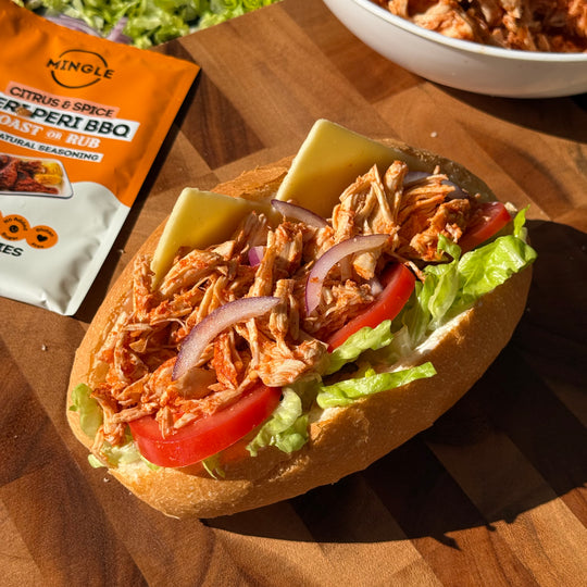 Slow Cooked Peri Peri Chicken Rolls