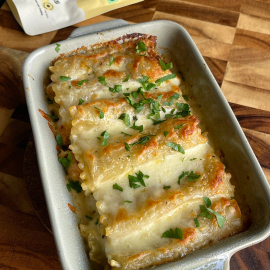 Chicken Alfredo Lasagna Rolls