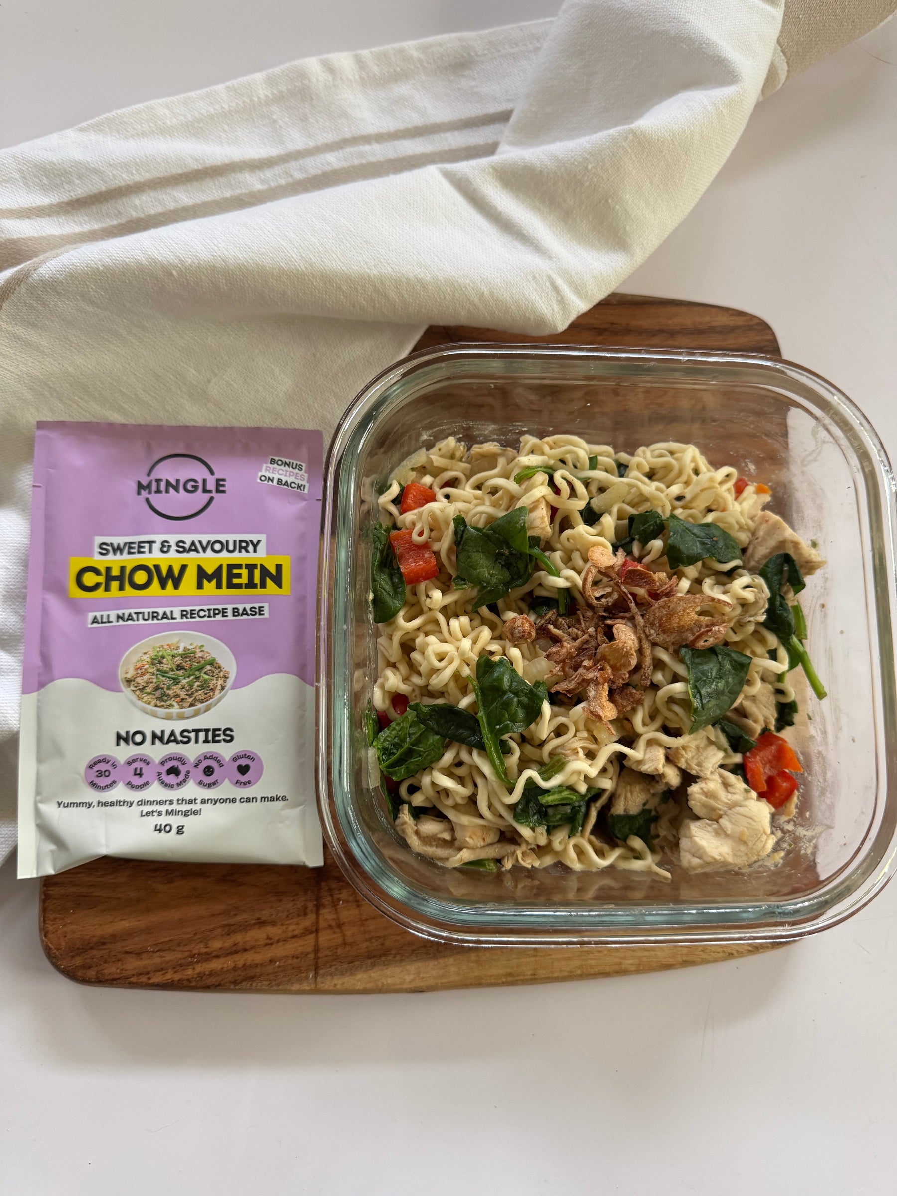Baked Chicken & Noodles Chow Mein