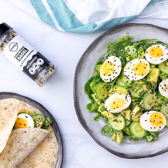 Bagel-Seasoned Egg Salad with Cucumber & Avocado