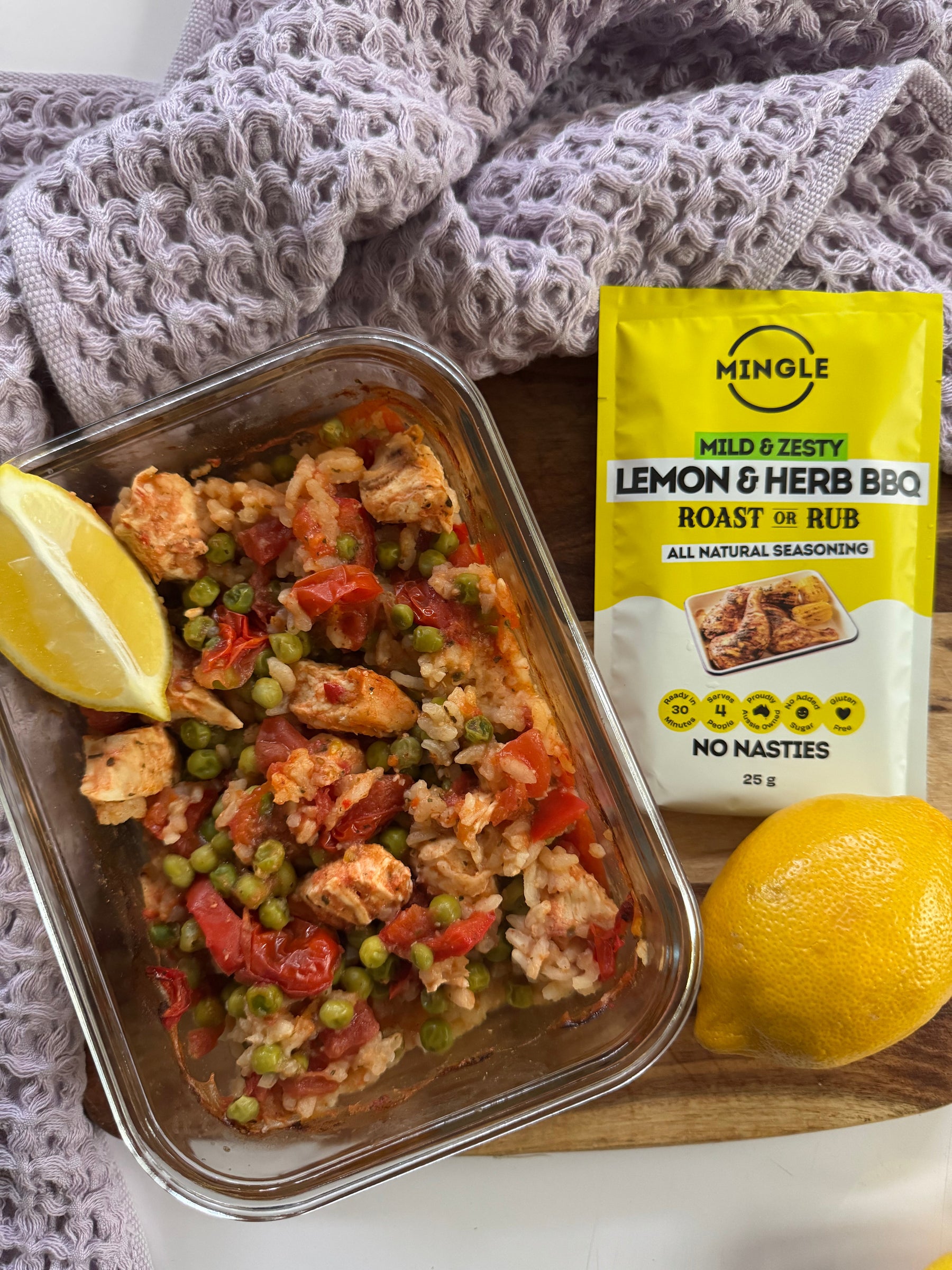 Single Serve Chicken Chorizo Paella Bake