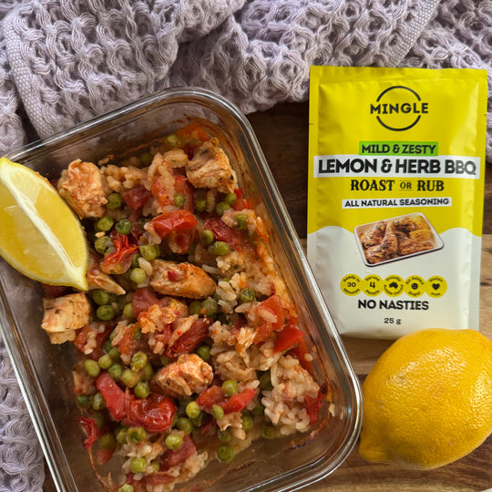 Single Serve Chicken Chorizo Paella Bake