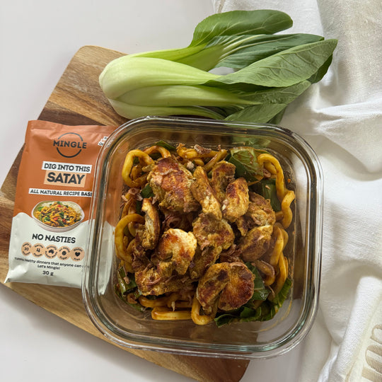 Spicy Peanut Butter Satay Chicken Noodles