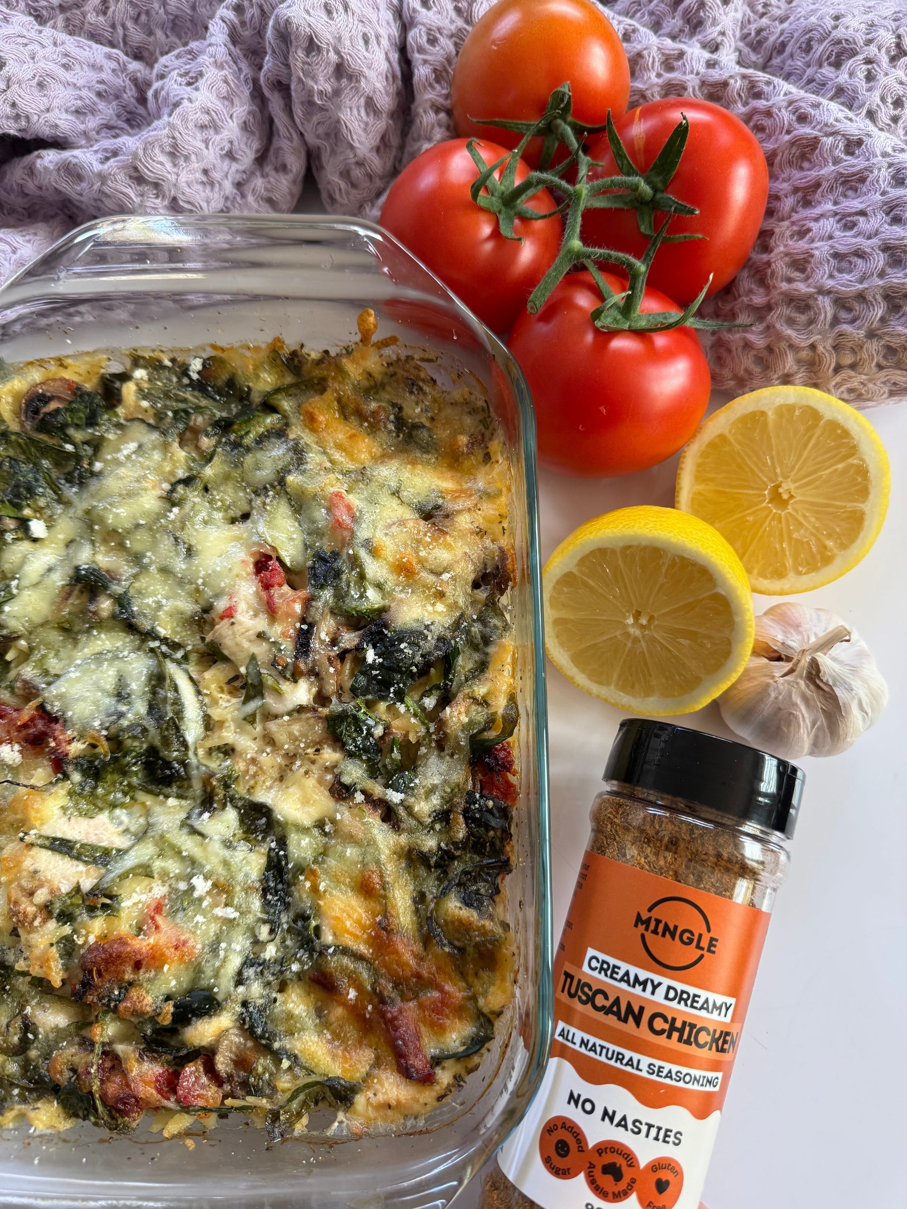 Creamy Tuscan Chicken & Risoni Bake