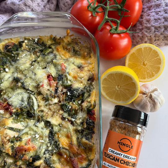Creamy Tuscan Chicken & Risoni Bake