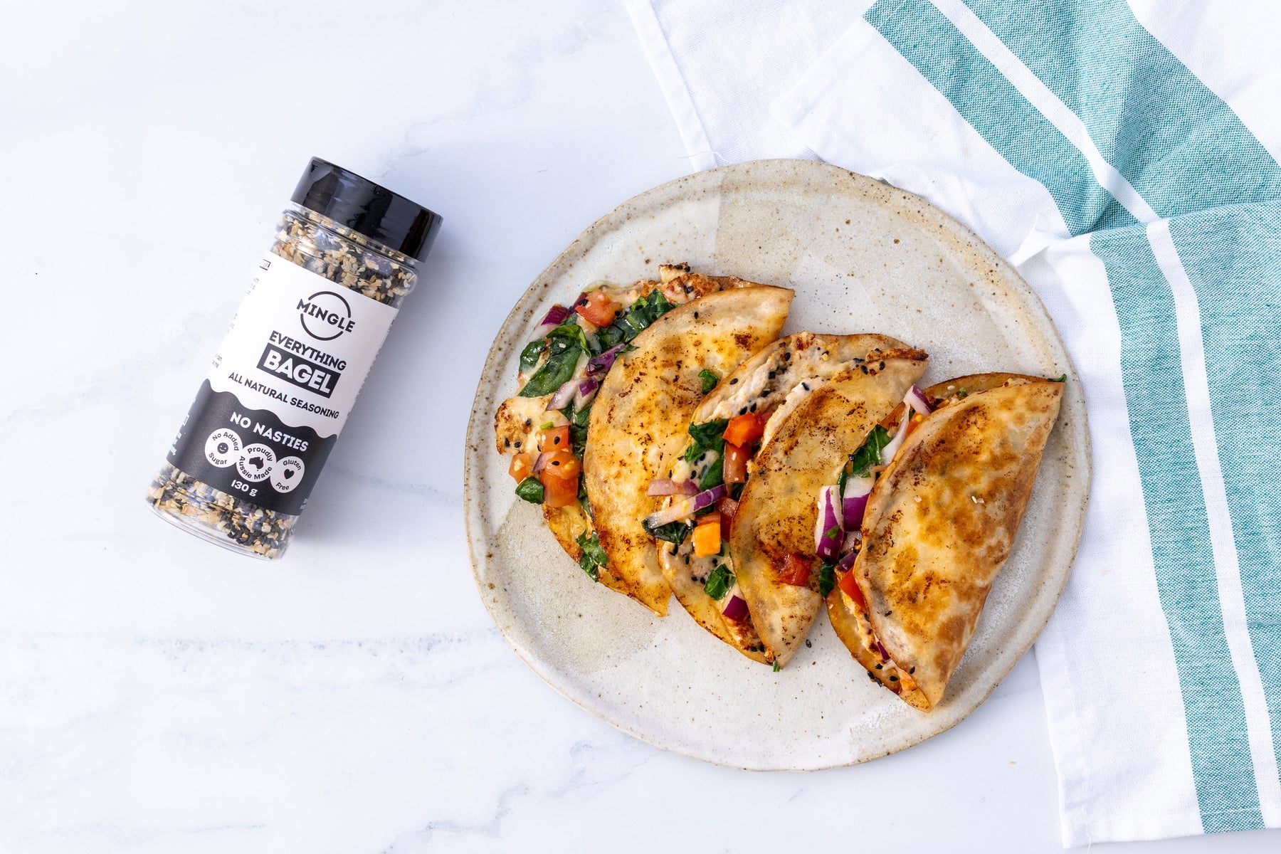 Smashed Chicken Mince Quesadillas