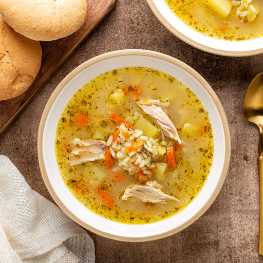 Lemon & Herb Slow Cooker Chicken & Rice Soup