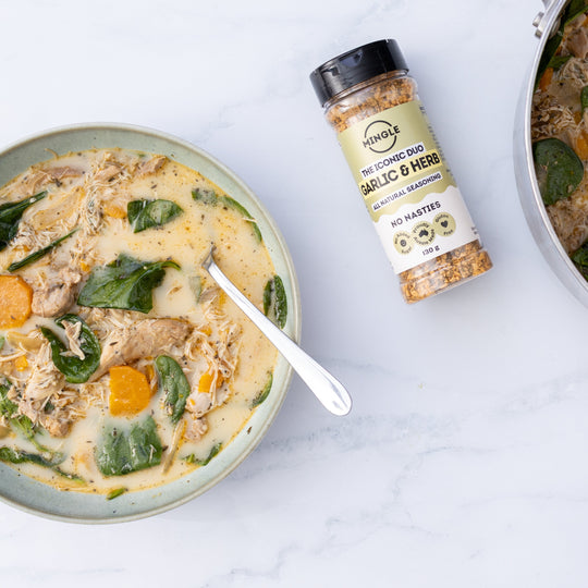 Creamy Garlic & Herb Slow Cooker Chicken Soup