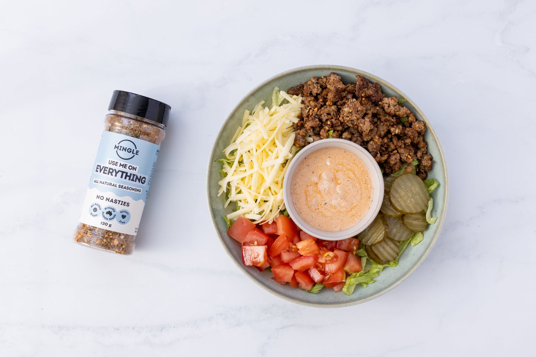 High-Protein Burger Salad Bowl
