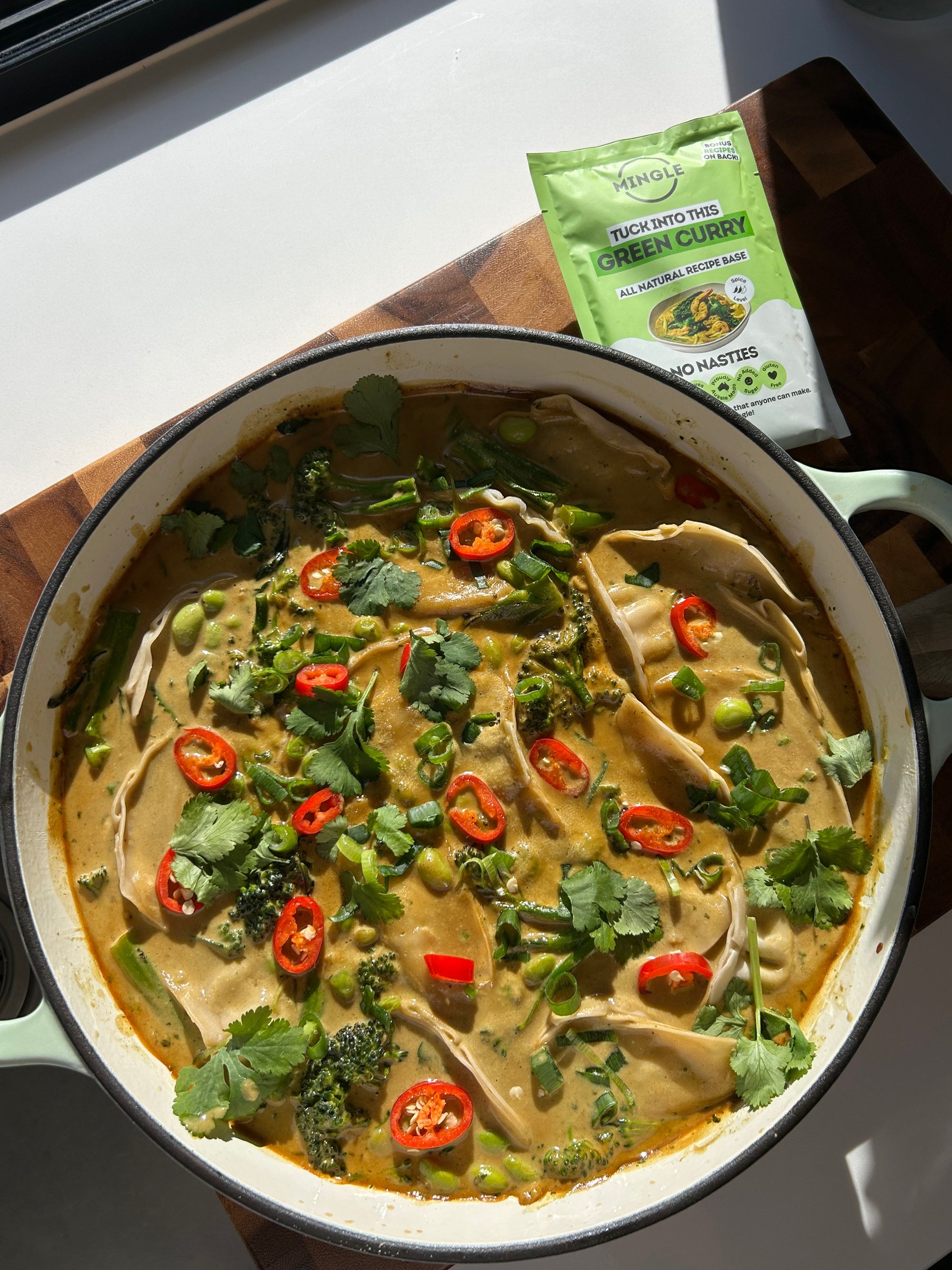 Green Curry Dumpling Soup