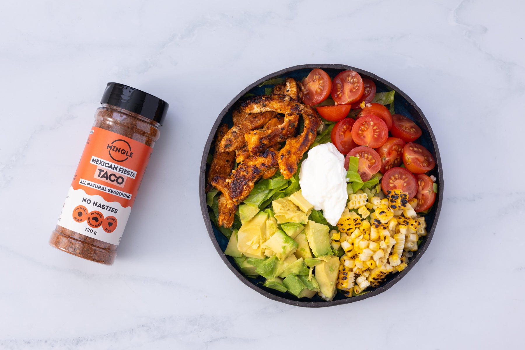 High Protein, Low Carb Chicken Taco Bowls