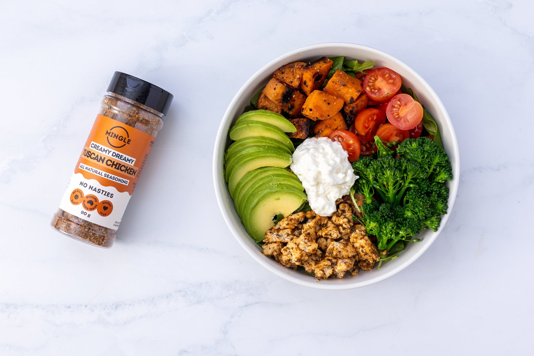 High Protein, Low Carb Tuscan Healthy Girl Bowl (Low-Carb)