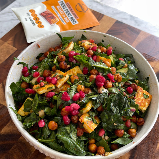 Peri Peri Chickpea Crunch Halloumi Salad
