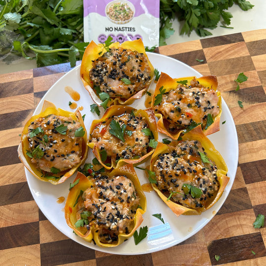 Chow Mein Dumpling Cups