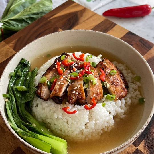 Honey Garlic Brothy Rice