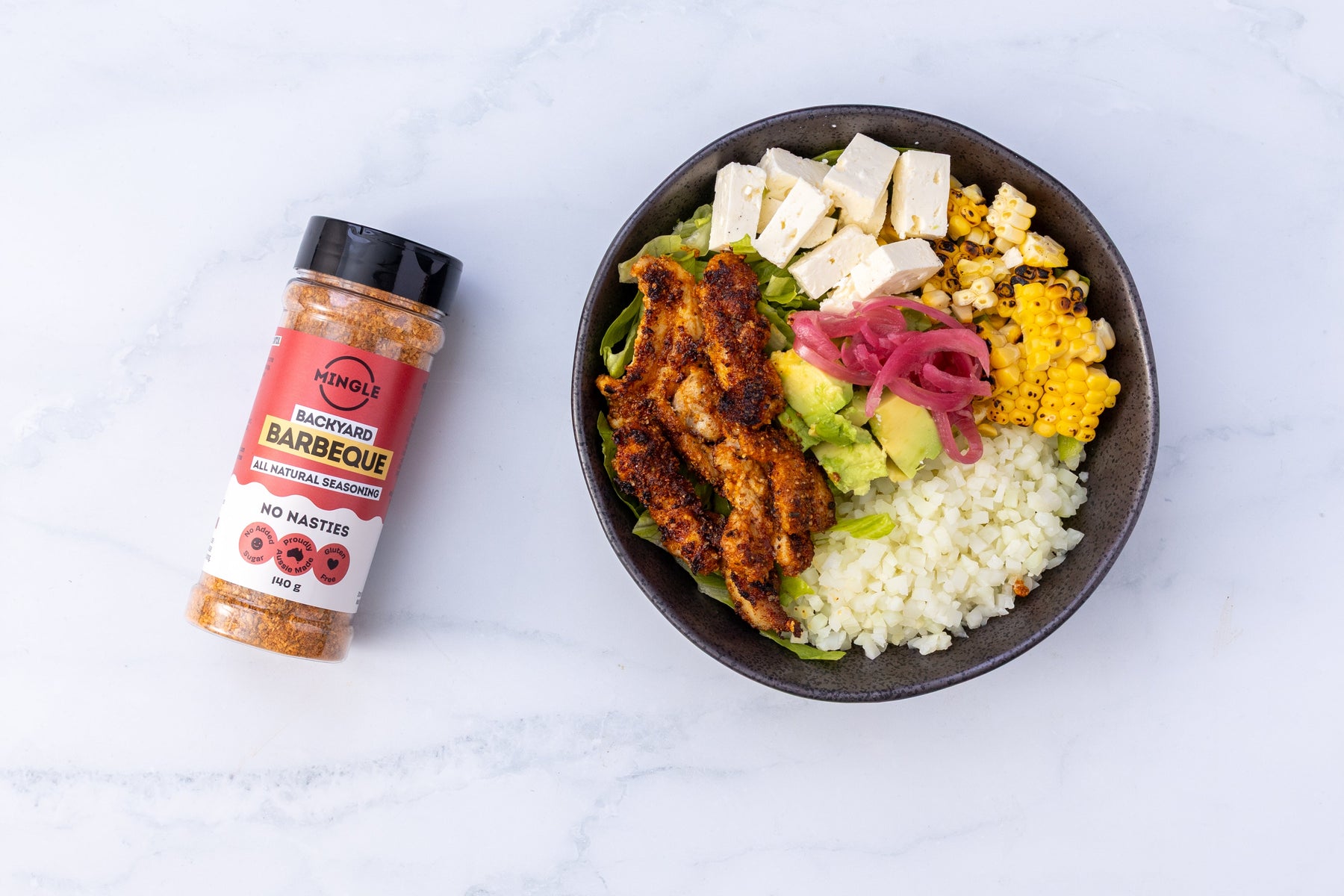 Low Carb BBQ Chicken & Cauliflower Power Bowls
