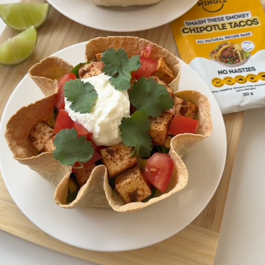 Chipotle Mexican Tofu Tortilla Bowls