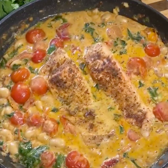 One Pan Tuscan Salmon