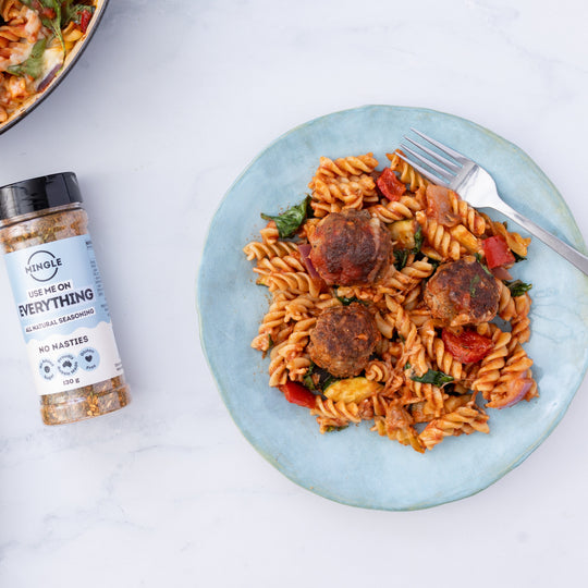 Beef Meatballs with Pasta Bake