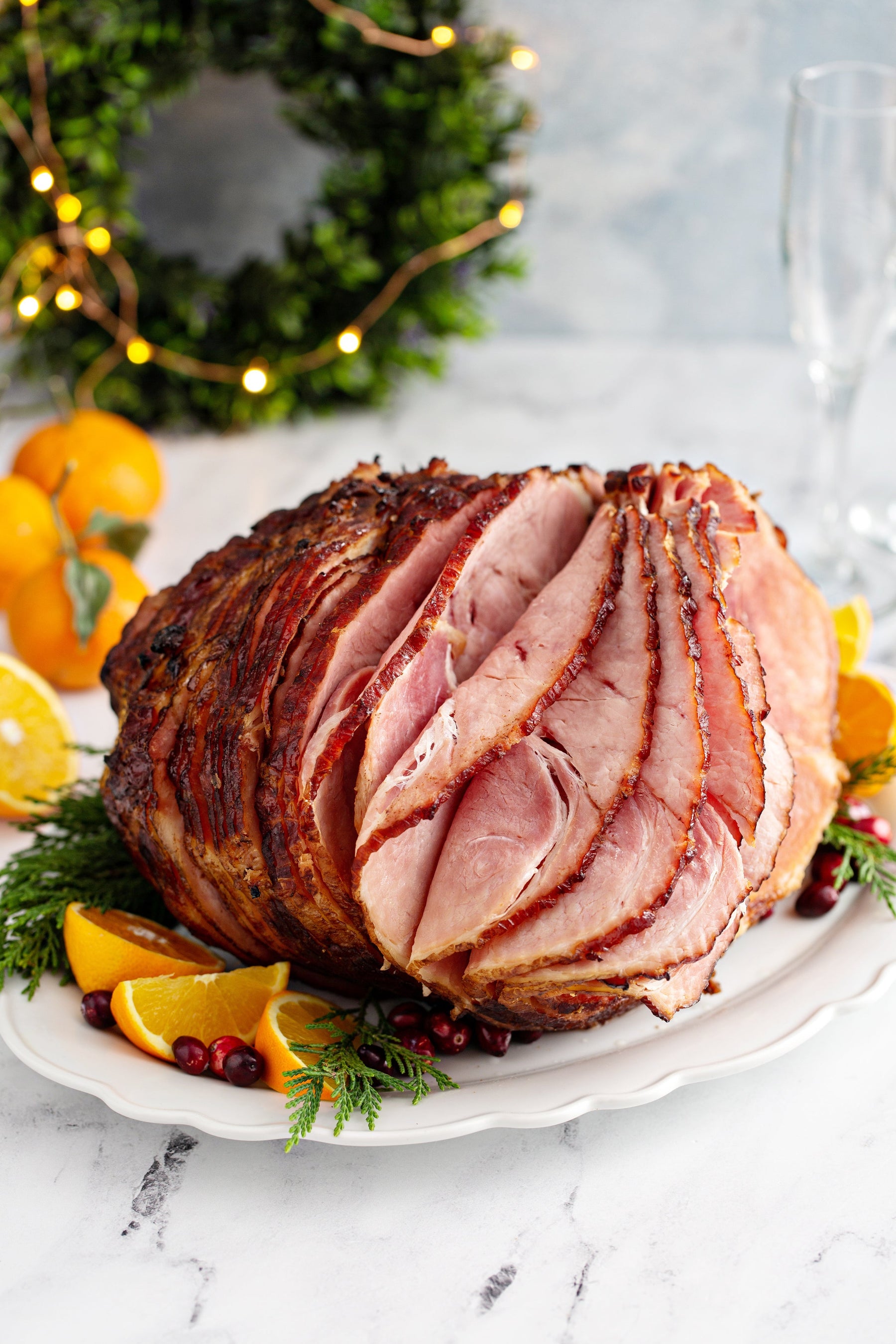 Christmas Honey, Maple, Mustard and Tarragon Glazed Ham