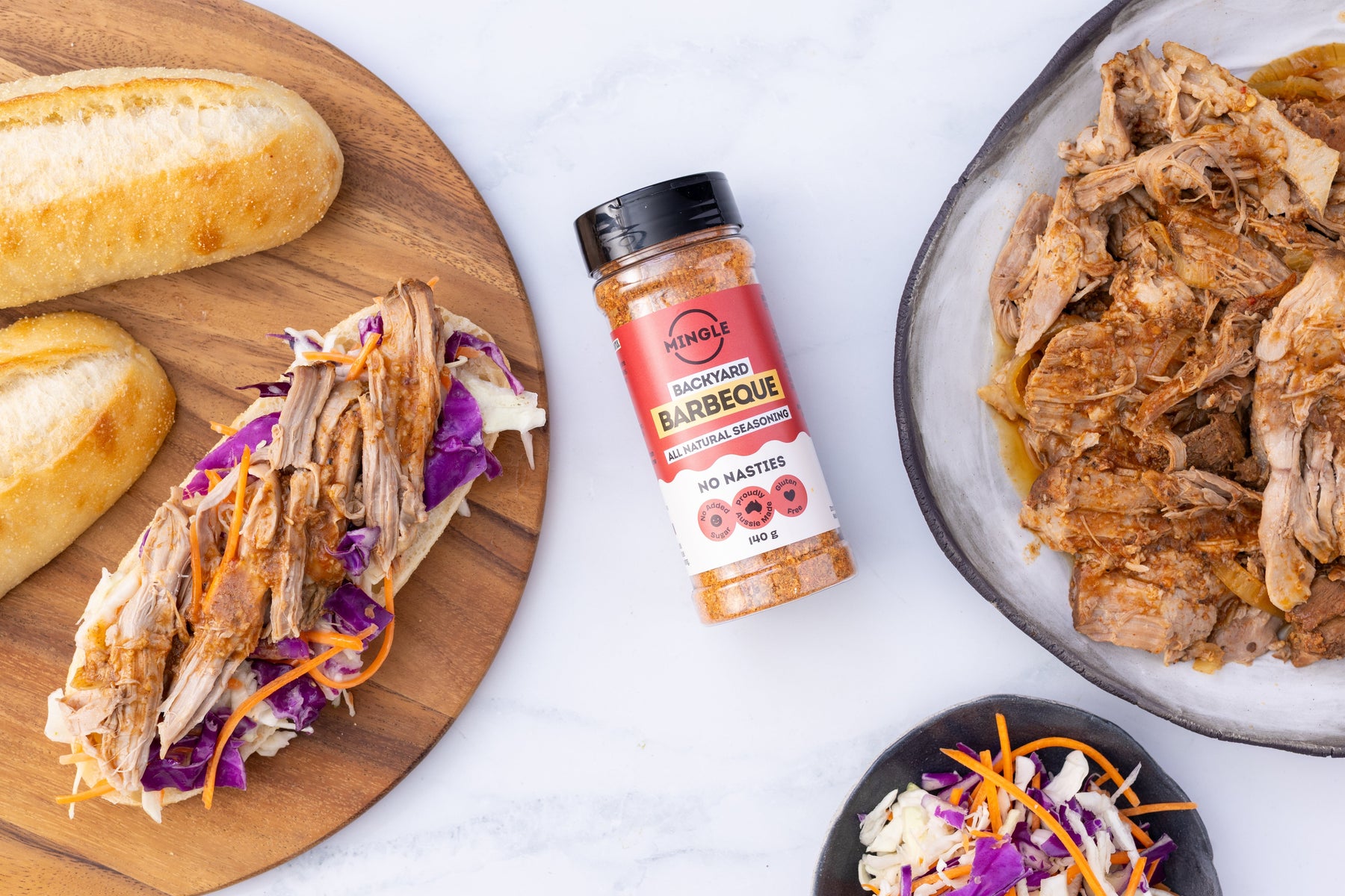 Slow Cooker BBQ Pulled Pork & Slaw Rolls