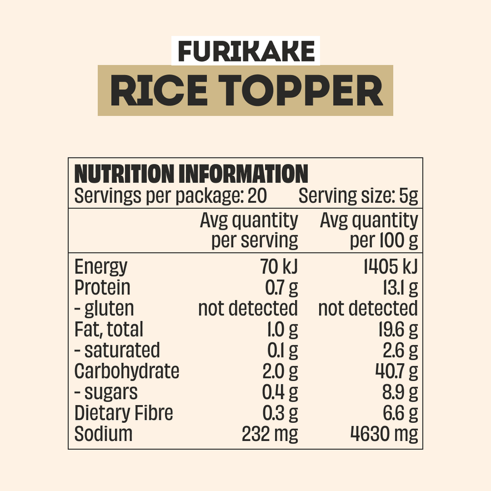 FURIKAKE RICE TOPPER SEASONING - LARGE BOTTLE