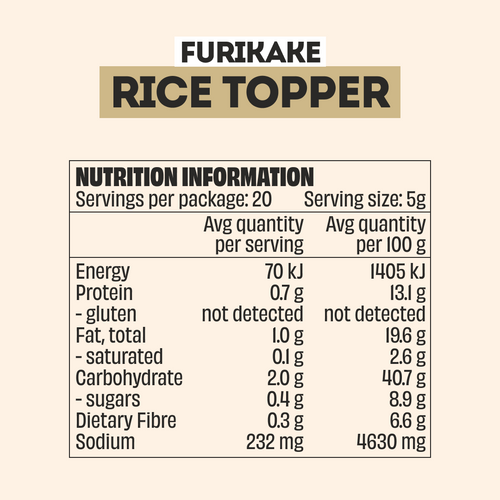 FURIKAKE RICE TOPPER SEASONING - LARGE BOTTLE