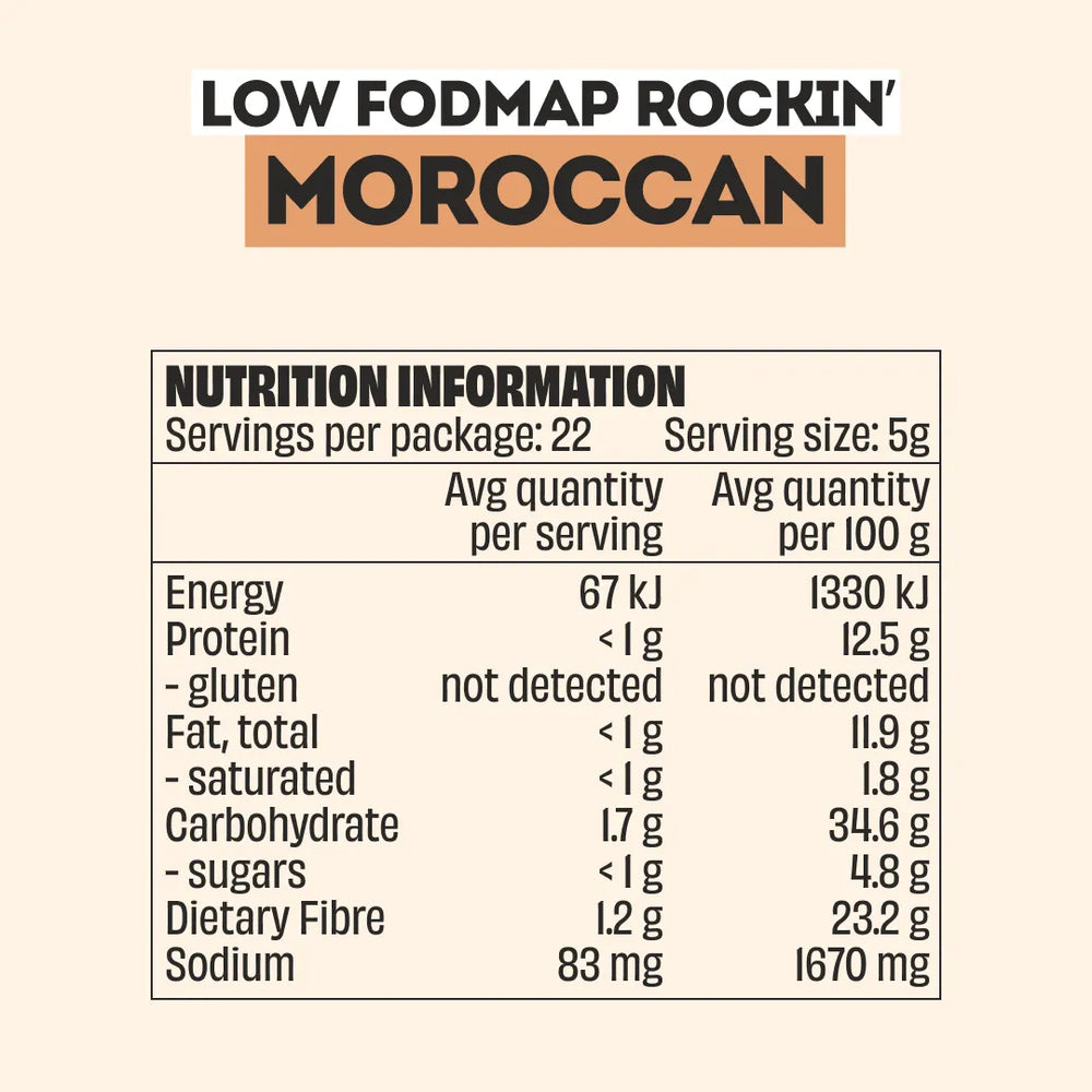 MOROCCAN (FODMAP FRIENDLY) SEASONING - LARGE BOTTLE