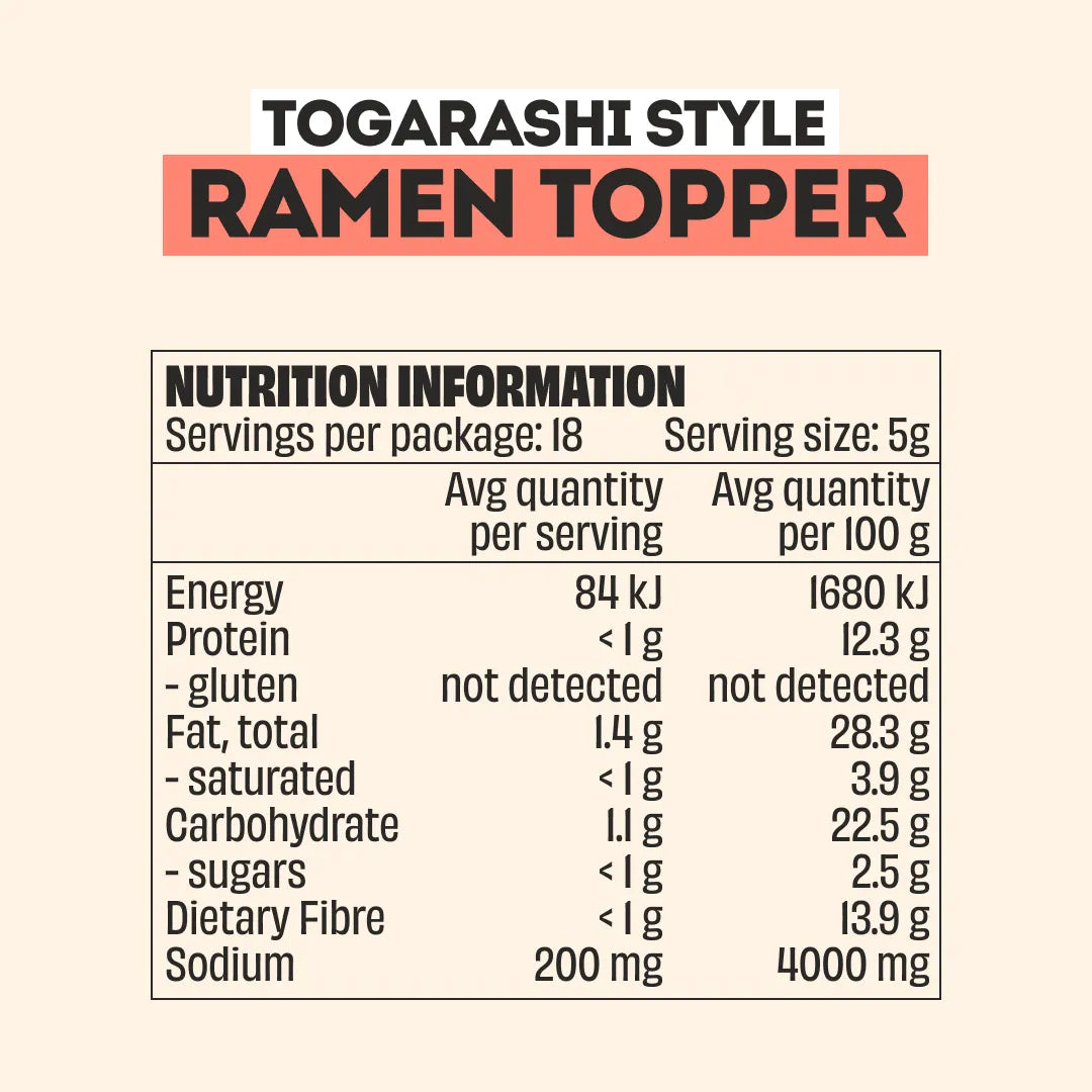 TOGARASHI RAMEN TOPPER SEASONING - LARGE BOTTLE