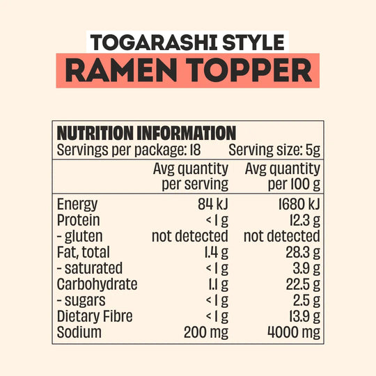 TOGARASHI RAMEN TOPPER SEASONING - LARGE BOTTLE
