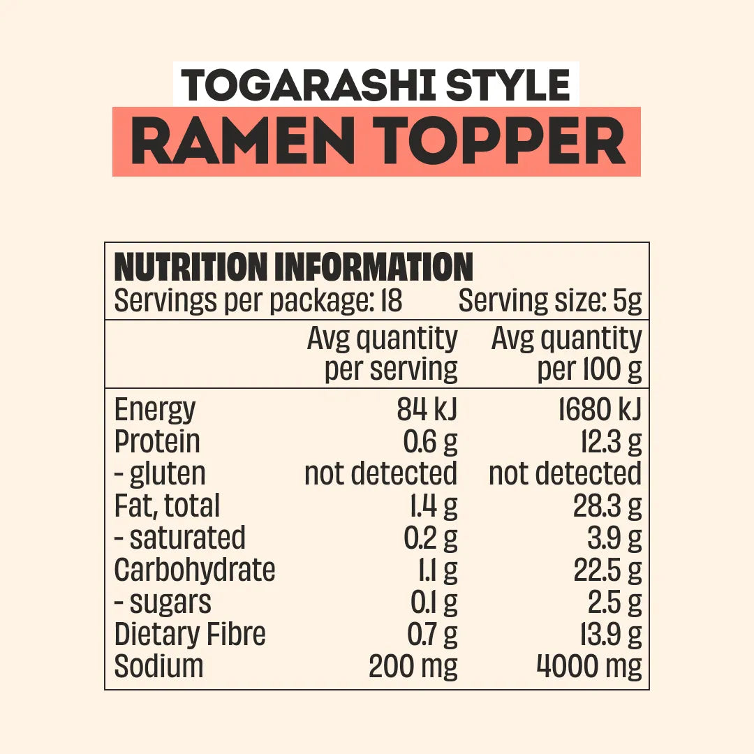 TOGARASHI RAMEN TOPPER SEASONING - LARGE BOTTLE