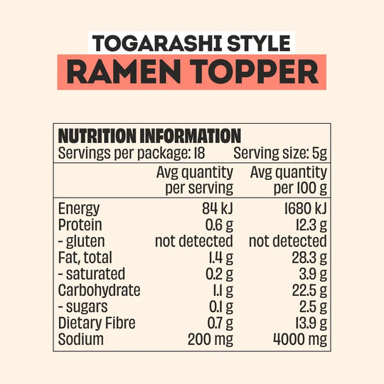 TOGARASHI RAMEN TOPPER SEASONING - LARGE BOTTLE