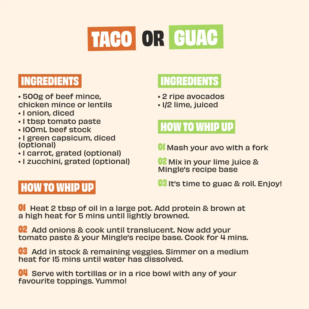 TACO OR GUAC RECIPE BASE - 3 PACK