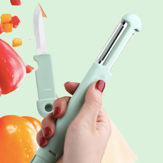 3 IN 1: GRATER, VEGETABLE PEELER & KNIFE